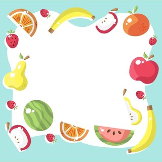 水果香蕉草莓西瓜边框PNG素材